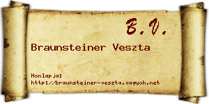 Braunsteiner Veszta névjegykártya